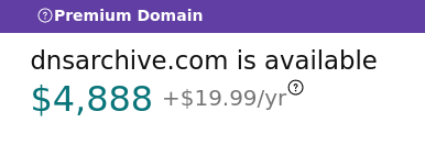 Screenshot of GoDaddy showing $4,888 + $19.99/yr